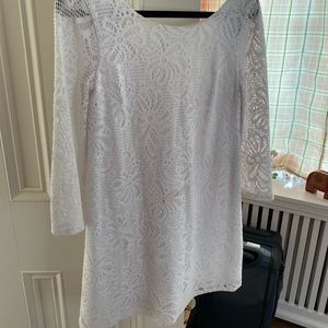 Lilly Pulitzer white eyelet lace shift mini dress
